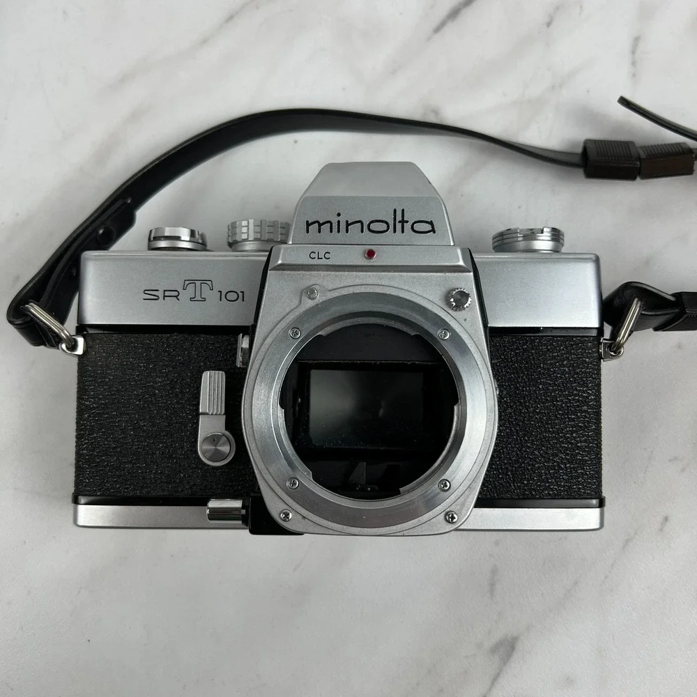 Minolta SRT 101 35mm SLR Silver Film Camera w/ Case - Body Only